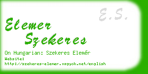 elemer szekeres business card